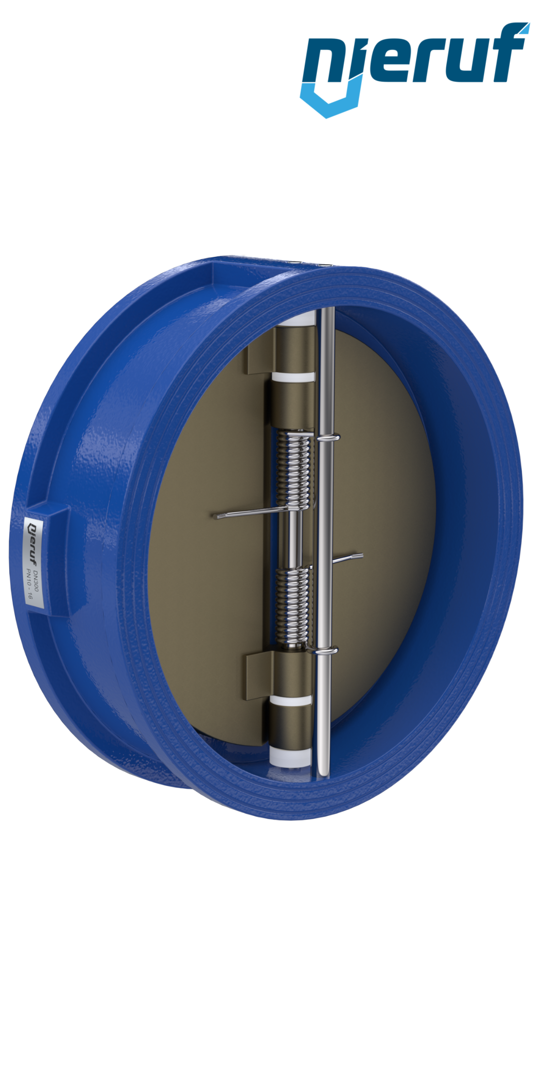 dual plate check valve DN300 DR04 GGG40 epoxyd plated blue 180µm EPDM