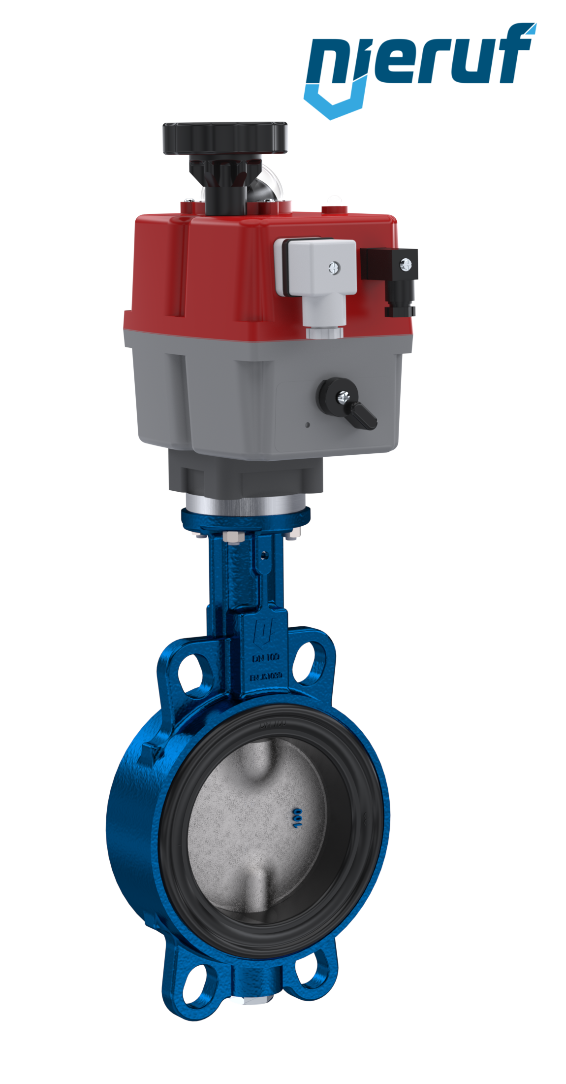 Absperrklappe DN 80 mit Zentrieraugen elektrischer Antrieb 24-240V FDA