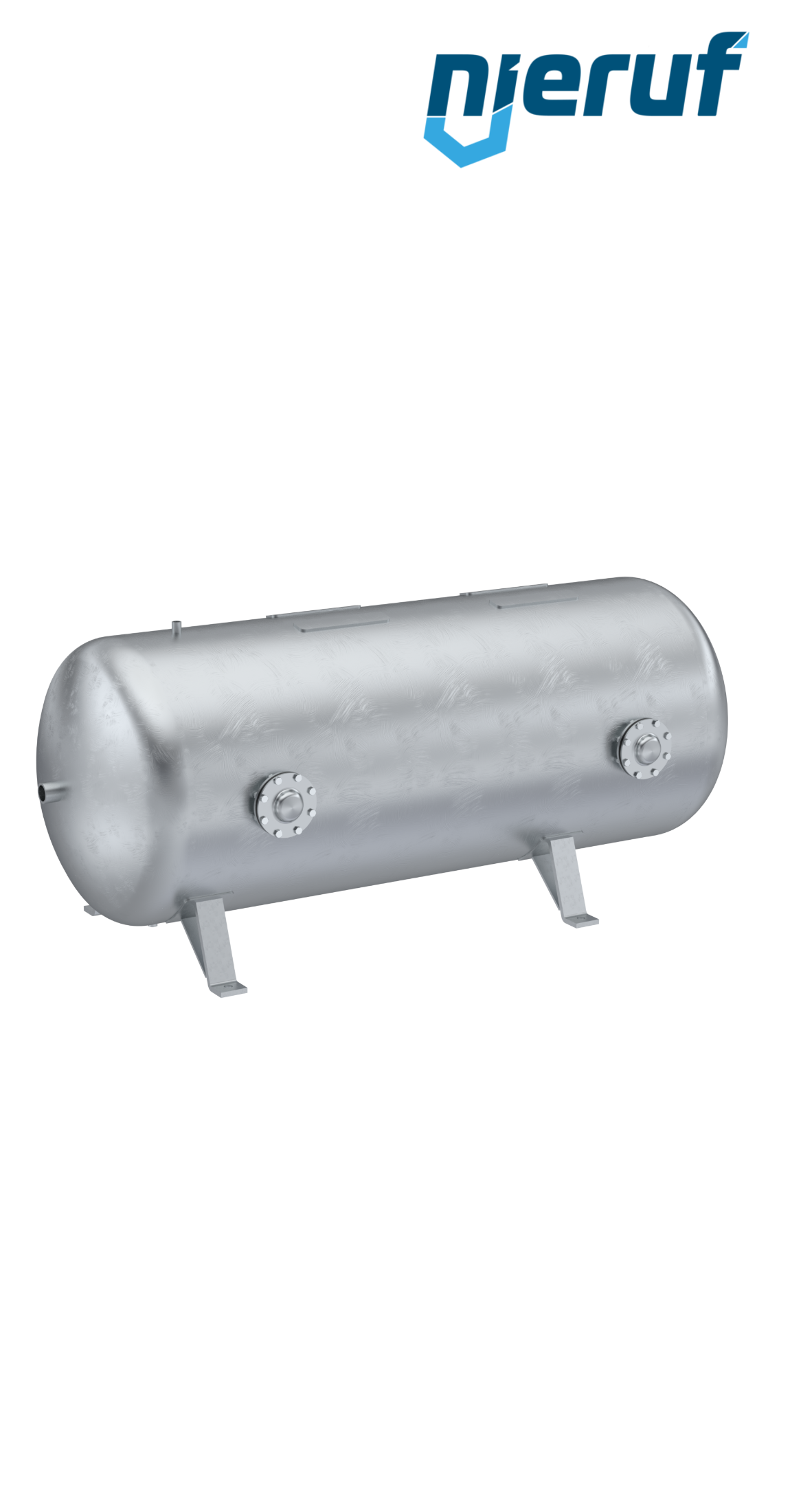 Vakuumbehälter liegend BE03 750 Liter, -1-3 bar, Stahl feuerverzinkt