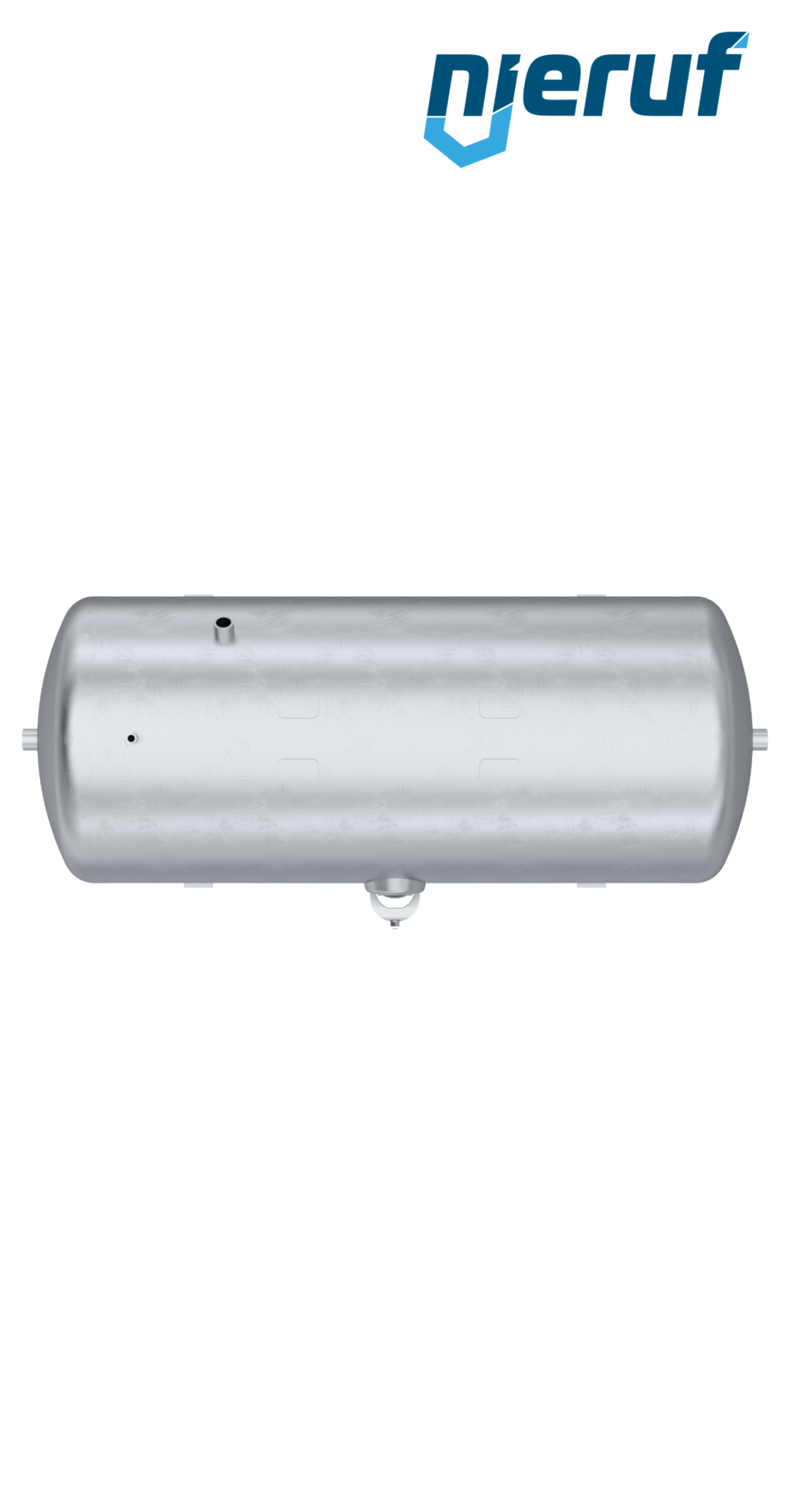 High pressure vessel horizontal BE02 250 liter, 0-26 bar, steel primed