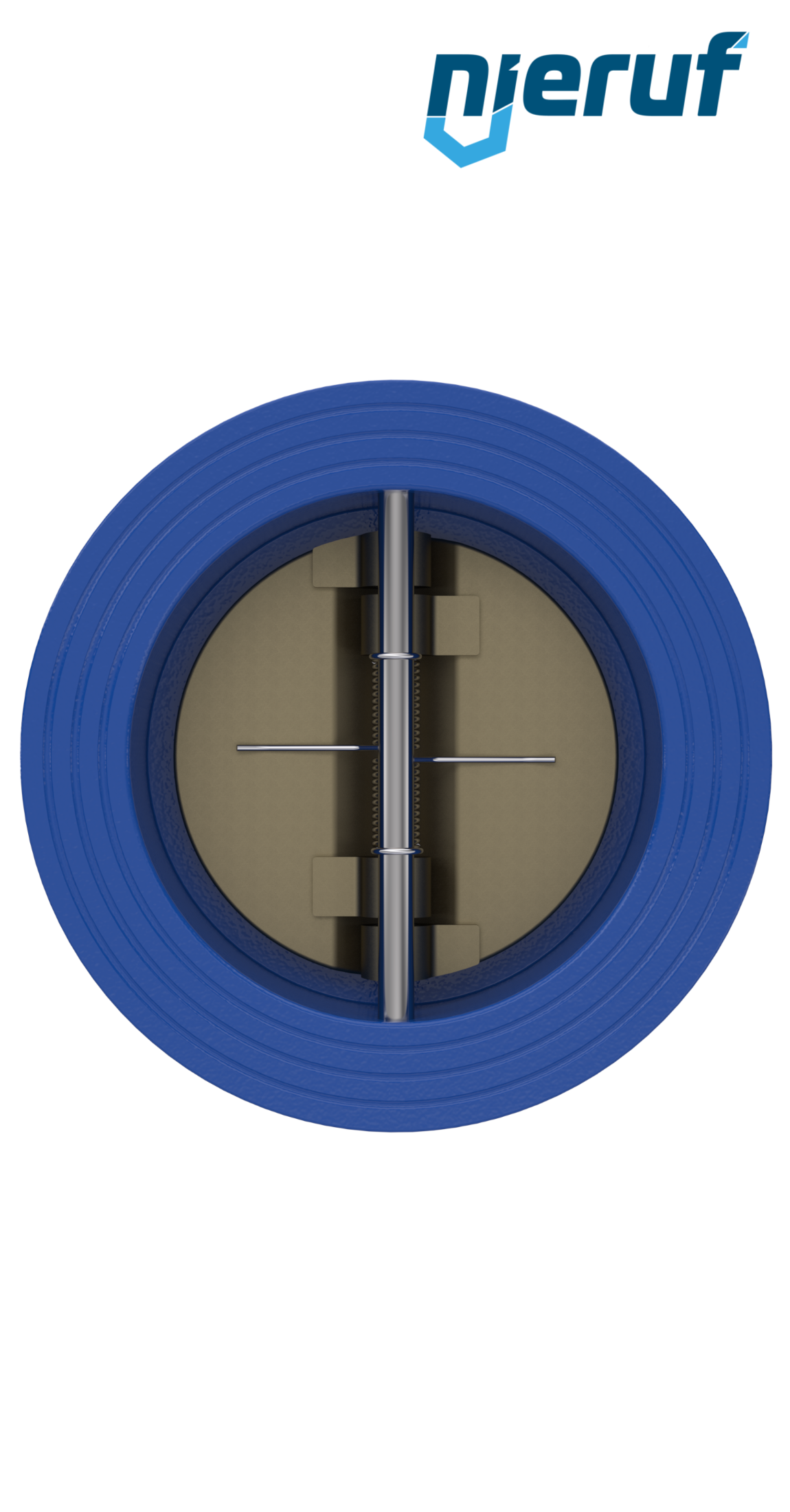 Doppelflügel-Rückschlagklappe DN100 ANSI150 DR04 ANSI 150 GGG40 epoxid-beschichtet blau 180µm EPDM