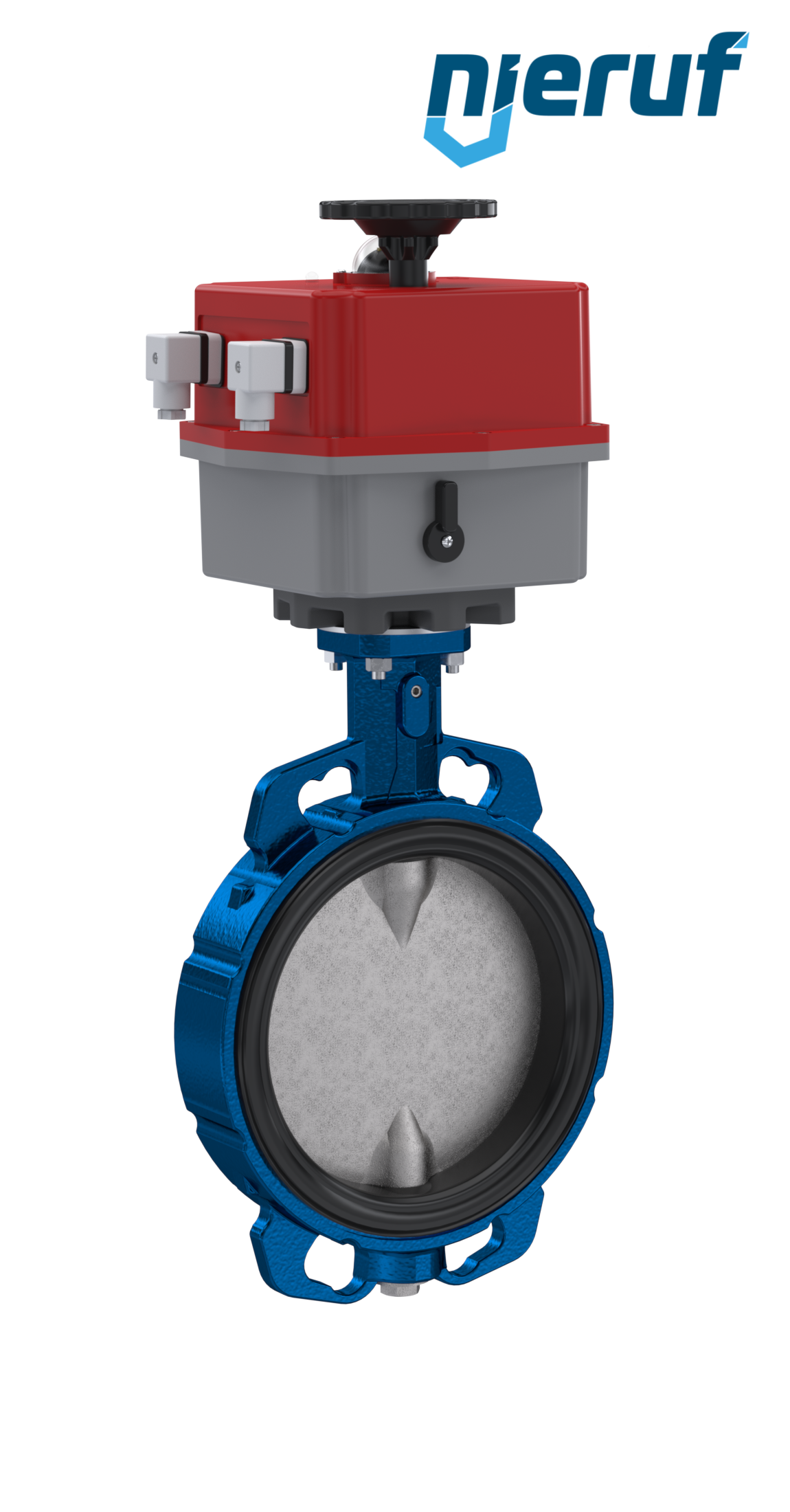 Absperrklappe DN 150 mit Zentrieraugen elektrischer Antrieb 24-240V FPM