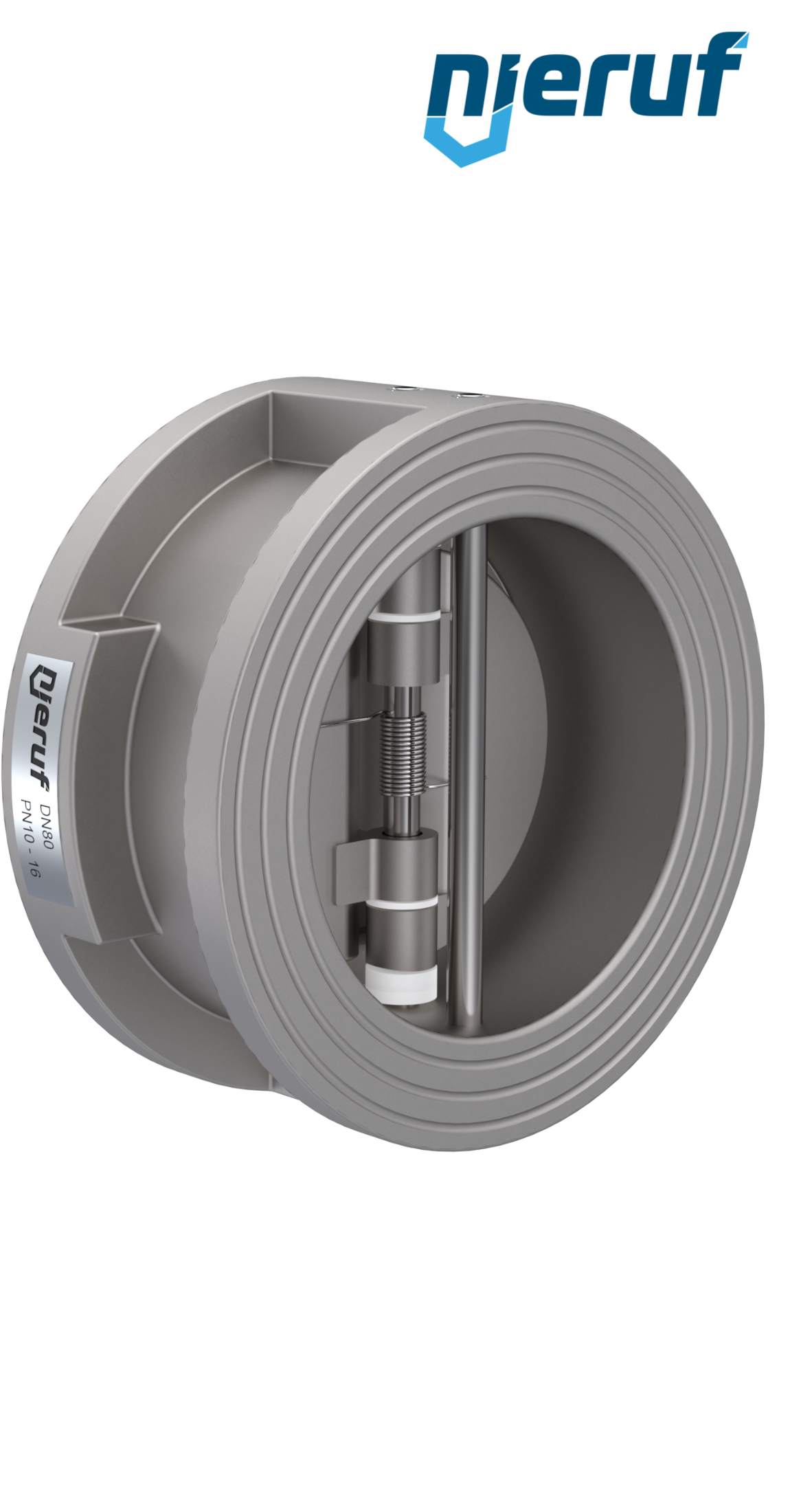 Doppelflügel-Rückschlagklappe DN80 DR03 Edelstahl 1.4408 EPDM