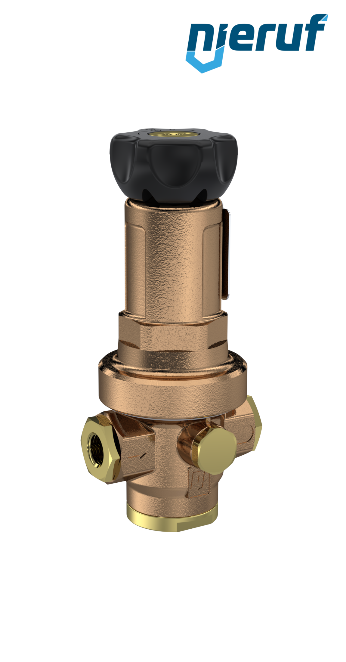 Precyzyjny regulator ciśnienia 1/4" cala DM14 brąz FKM 0.5 - 15.0 bar