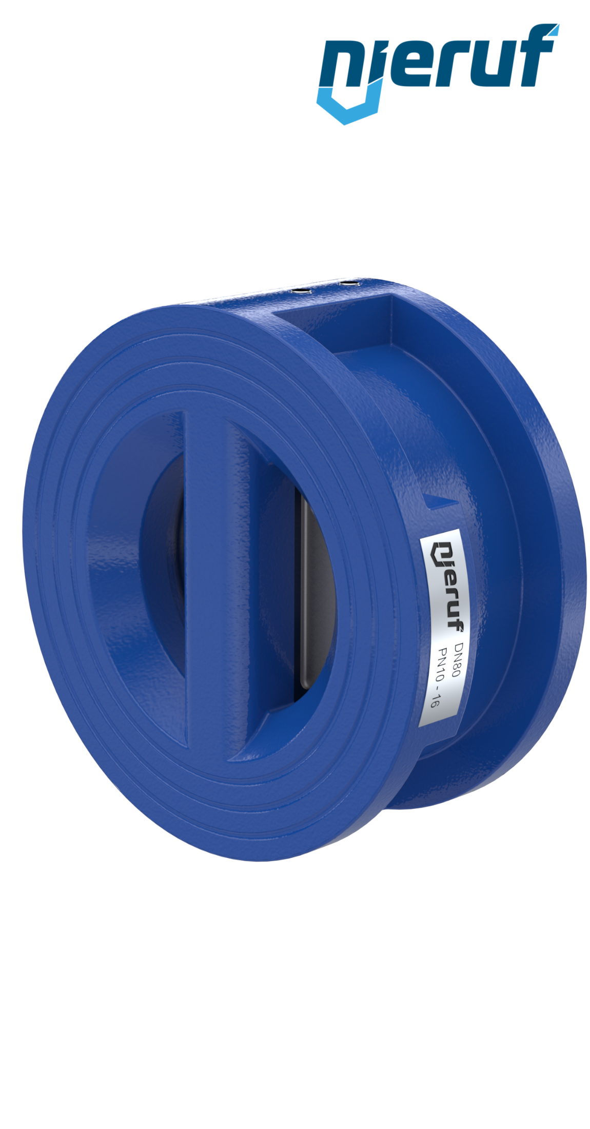 Doppelflügel-Rückschlagklappe DN80 ANSI150 DR02 ANSI 150 GGG40 epoxid-beschichtet blau 180µm EPDM
