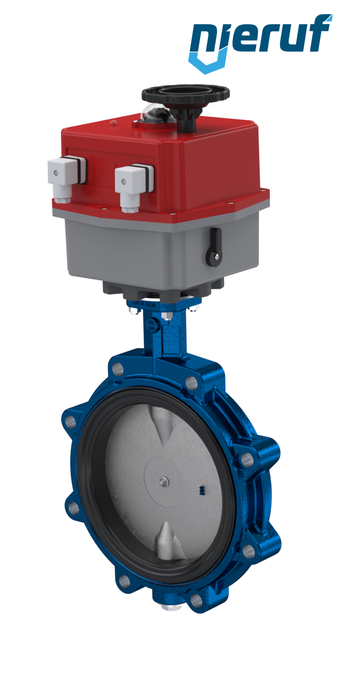 Absperrklappe DN 200 mit Gewindeaugen elektrischer Antrieb 24-240V DVGW Gas