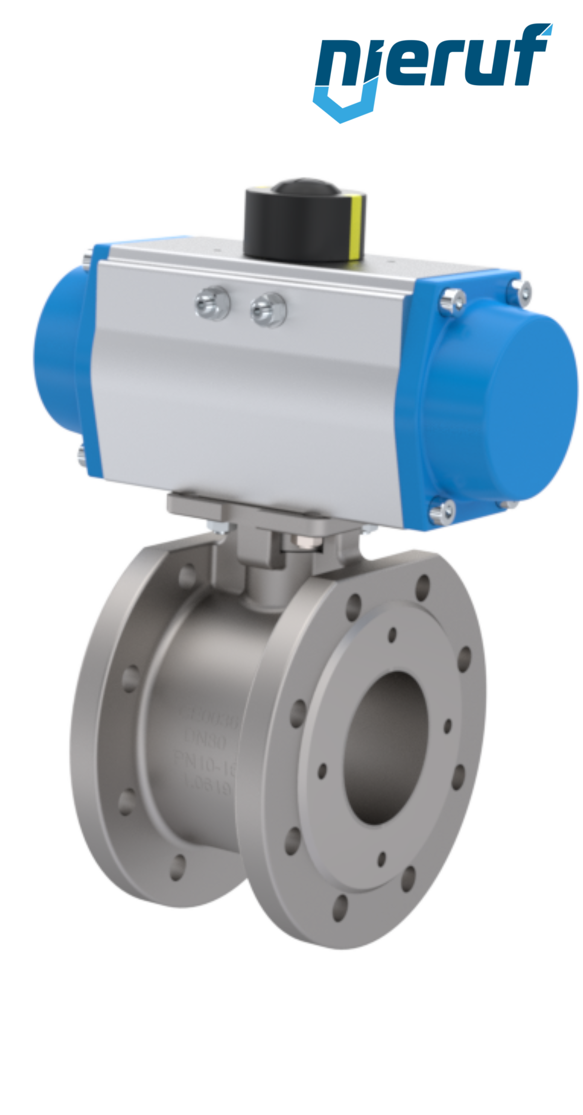 automatic-flange stainless steel ball valve  DN100 PK07 pneumatic actuator single acting normally open