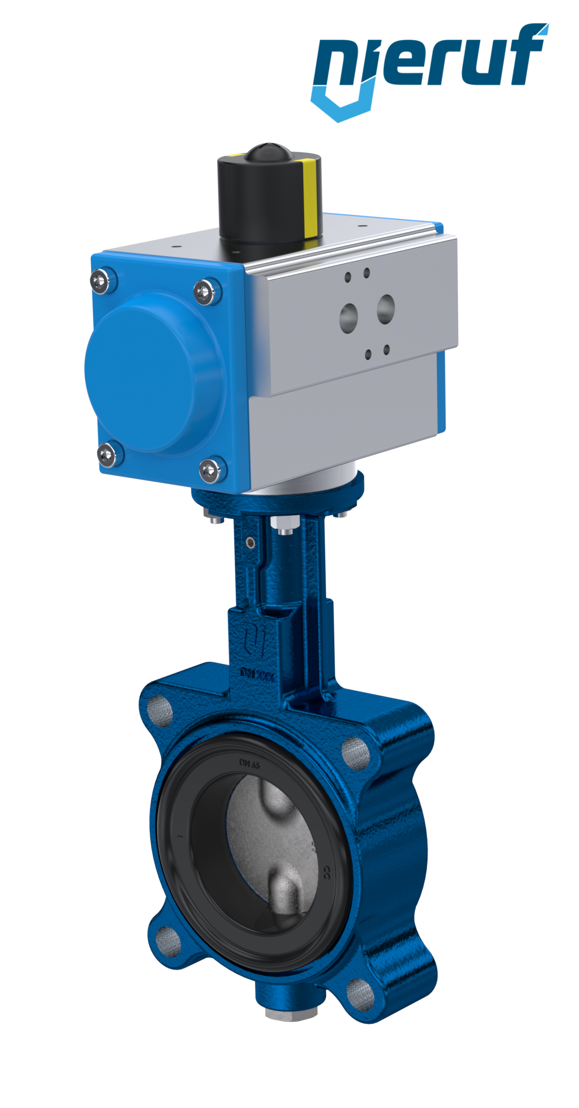 valvola a farfalla DN 65 AK02 NBR-70-nero DVGW gas attuatore pneumatico a doppio effetto