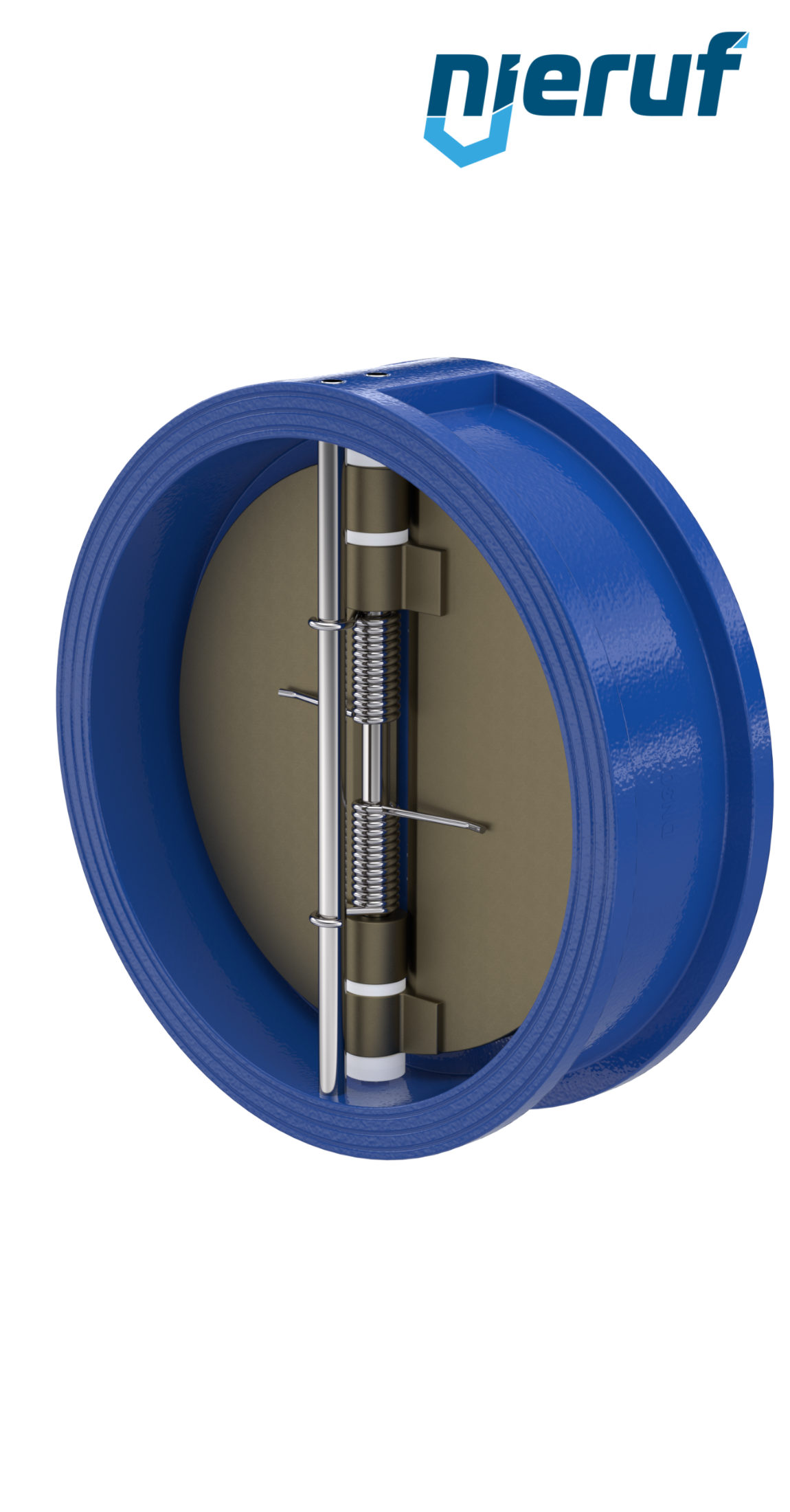 Doppelflügel-Rückschlagklappe DN300 ANSI150 DR04 ANSI 150 GGG40 epoxid-beschichtet blau 180µm EPDM
