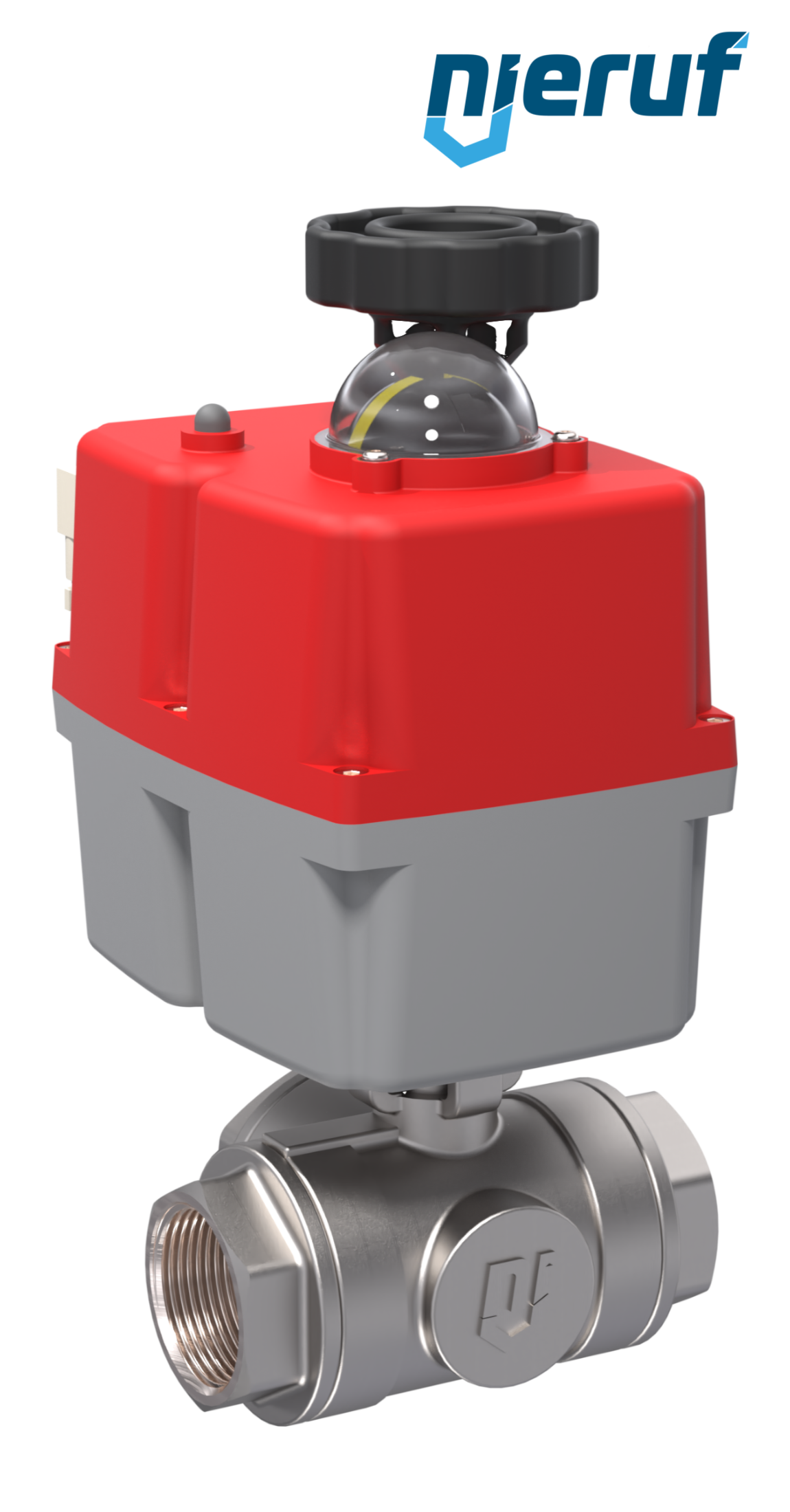 3-drożny elektryczny zawór kulowy 24-240V DN8 - 1/4" cala ze stali nierdzewnej zredukowany przepływ z otworem L