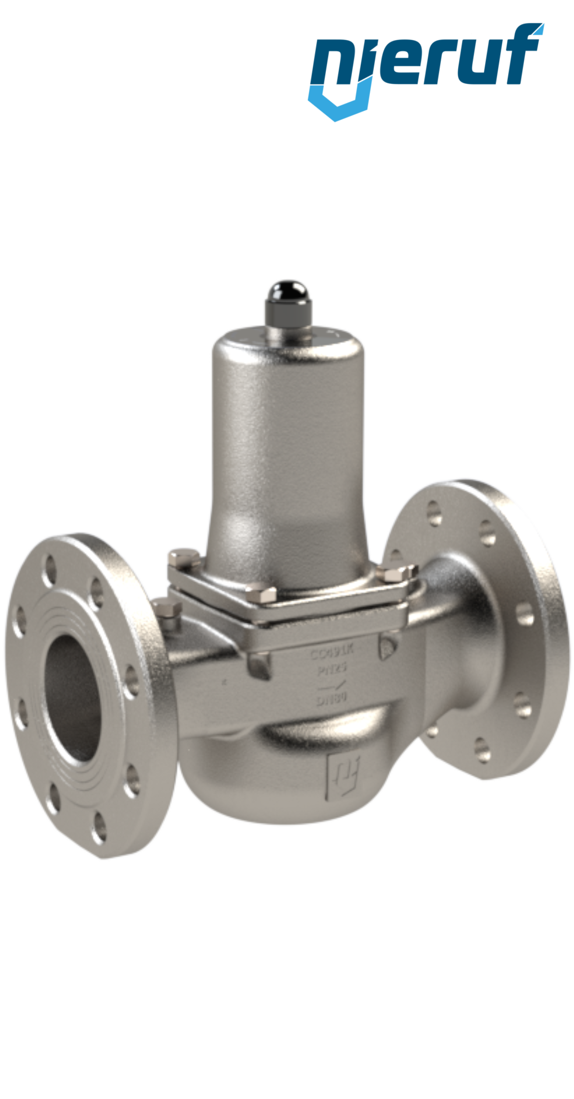 Flange-pressure reducing valve DN 80 PN40 DM08 stainless steel FKM 1.0 - 8.0 bar