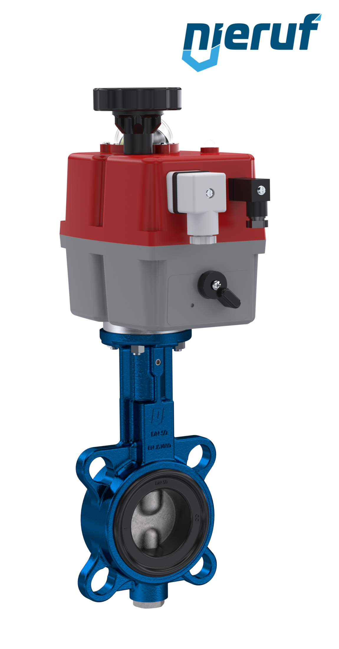 Absperrklappe DN 40 mit Zentrieraugen elektrischer Antrieb 24-240V DVGW Trinkwasser