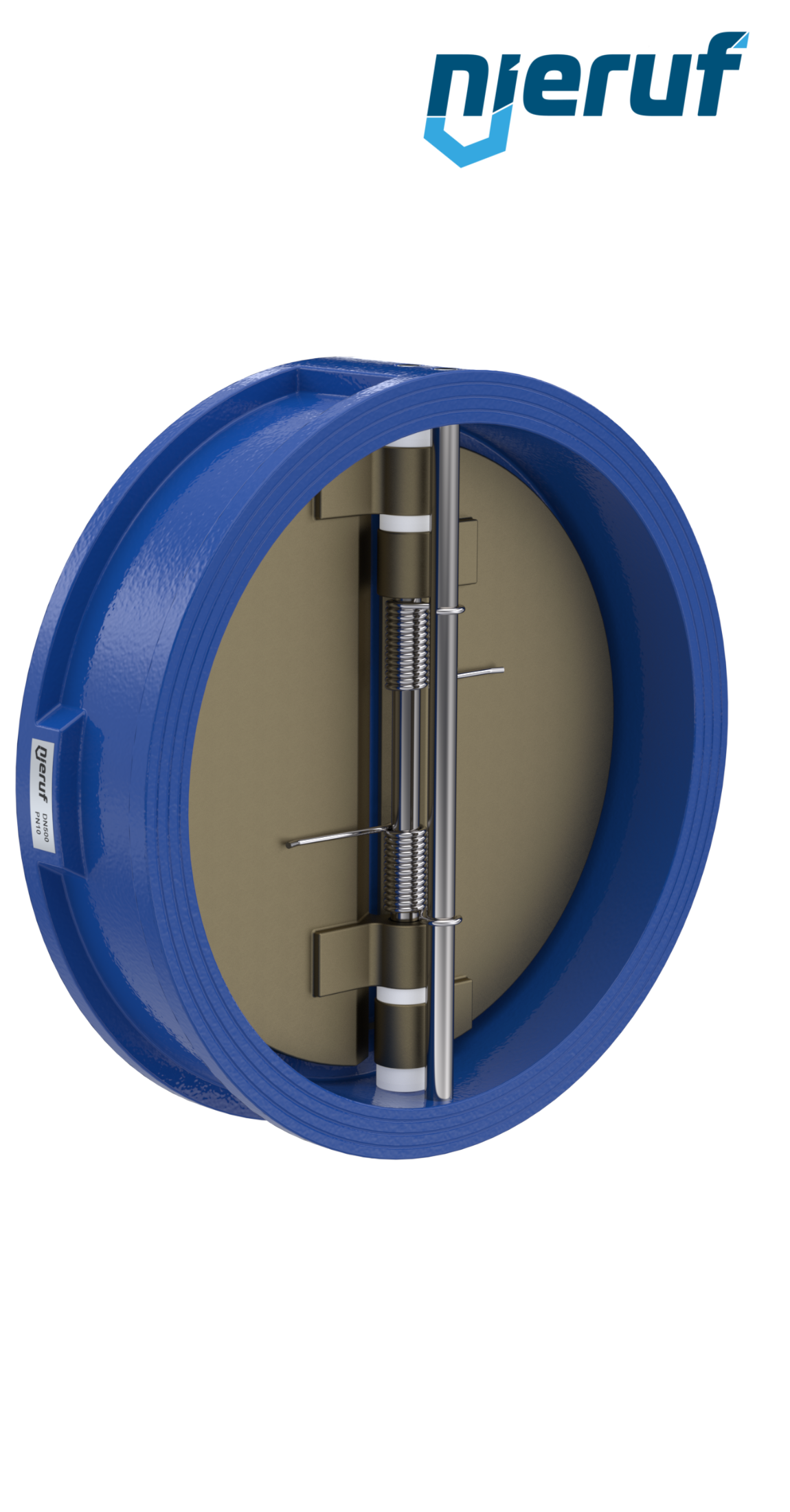 dual plate check valve DN500 DR04 ANSI 150 GGG40 epoxyd plated blue 180µm NBR