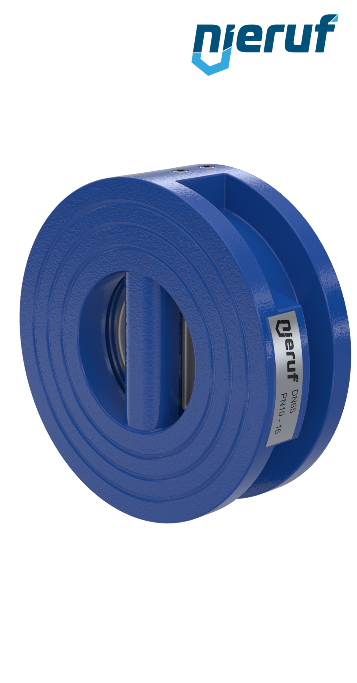 Doppelflügel-Rückschlagklappe DN65 ANSI150 DR02 ANSI 150 GGG40 epoxid-beschichtet blau 180µm FKM
