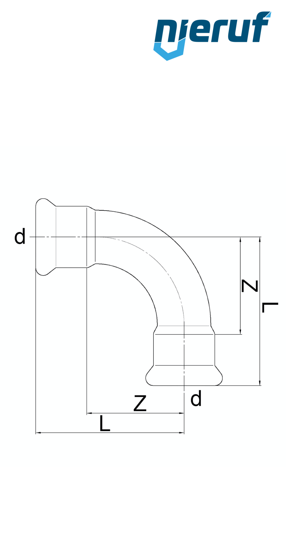 Elbow Pressfitting 90° F x F DN100 - 108,0 mm stainless steel