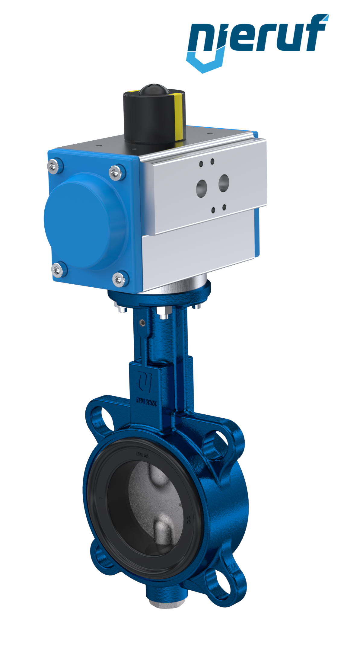 Absperrklappe DN 40 AK01 EPDM DVGW Trinkwasser, WRAS, ACS, W270 pneumatischer Schwenkantrieb doppeltwirkend
