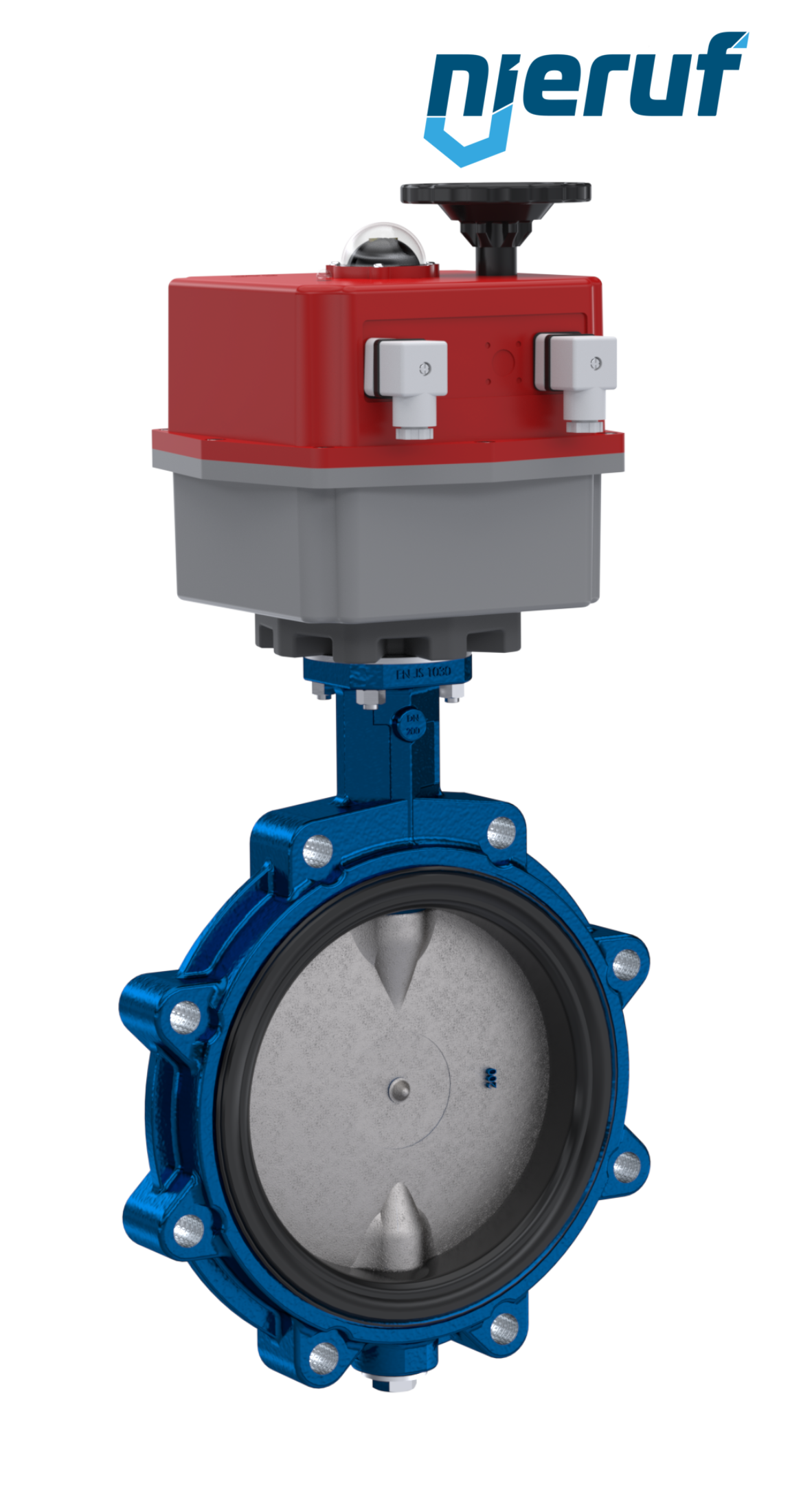 valvola a farfalla DN 200 con orecchie filettate / lug attuatore elettronico 24-240V DVGW-acqua potabile