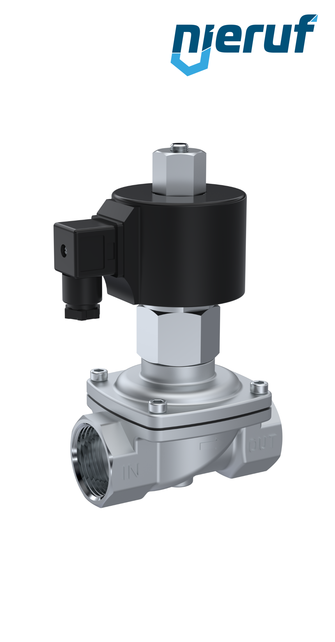 Magnetventil DN25 G 1" Zoll Edelstahl EV06 FKM 230V 50Hz NO