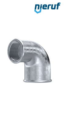 Malleable cast iron fitting elbow reduced no. 90, 3/4" x 1/2" inch galvanized