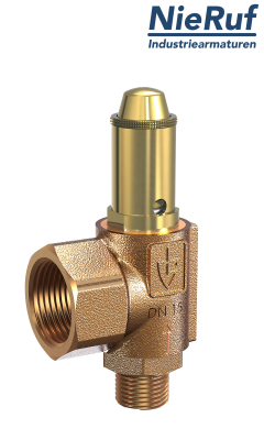 Sicherheitsventil 1" AG  x 1 1/2" IG SV04 flüssige Medien, Rotguss EPDM