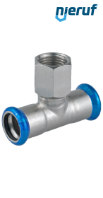 T-fitting Pressfitting F x F DN50 - 54,0 mm female thread 3/4" inch stainless steel