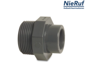 raccord réducteur 1 1/4" x 3/4" pouce PVC-U mâle x femelle