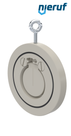 Zwischenflansch-Rückschlagklappe DN50 ZR06 Kunststoff PP-H FKM (Viton)