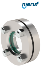 Behälter-Schauglas DN25 - 1" Zoll  BS02 Edelstahl 1.4571 Borosilikatglas 16bar