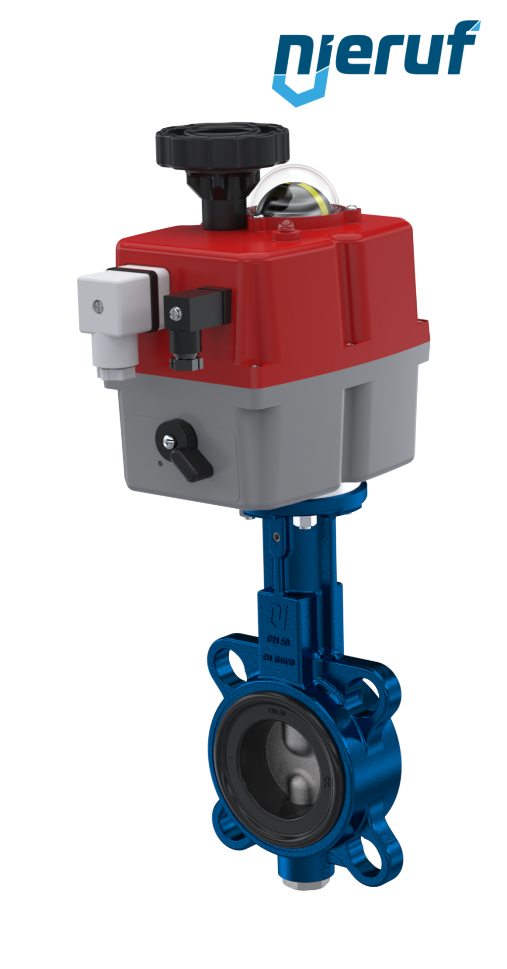 Absperrklappe DN 50 mit Zentrieraugen elektrischer Antrieb 24-240V DVGW Gas
