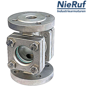 Flansch Schauglas DN65 - 2 1/2" Zoll Stahlguss Borosilikatglas Version mit Tropfnase