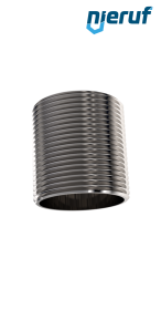 running nipple 1/4" inch m stainless steel 316 L