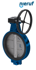Absperrklappe AK01 DN 350 PN10-PN16 DVGW-Gas Schneckenradgetriebe