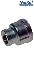 Reduziermuffe 3/4" x 1/2" Zoll NPT Innengewinde Edelstahl 316L
