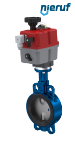 Absperrklappe DN 80 mit Zentrieraugen elektrischer Antrieb 24-240V FDA