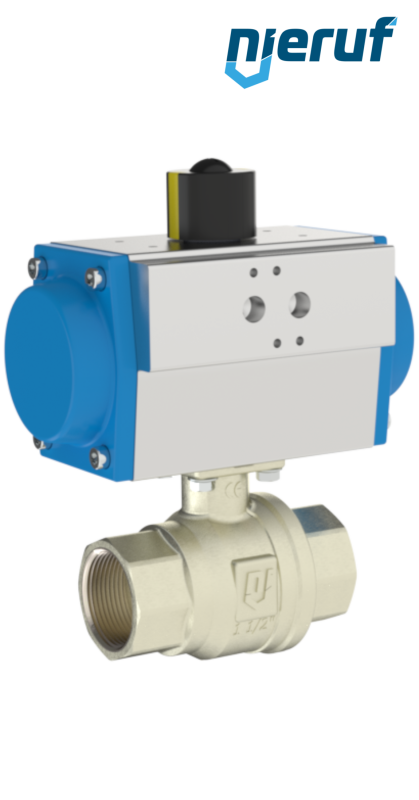 Automatik-Muffenkugelhahn DN50 - 2" Zoll pneumatischer Drehantrieb doppeltwirkend PK01