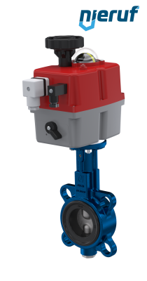 Absperrklappe DN 32 mit Zentrieraugen elektrischer Antrieb 24-240V DVGW Trinkwasser