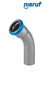 Złączka zaciskana Łuk 45° W x Z DN40 - 42,0 mm, r=1,2 Stal nierdzewna