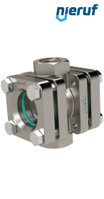 Schauglas DN50 - 2" Zoll Stahlguss Borosilikatglas Version mit PTFE-Rotor