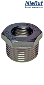 Reduzierstück 2" x 1 1/2" Zoll NPT AGxIG Edelstahl 316L