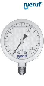 Manometer G 1/4" radial 63 mm Edelstahl MM06 0 - 4,0 bar mit Glyzerinfüllung