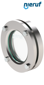 Behälter-Schauglas DN80 - 3" Zoll  BS01 Edelstahl 1.4571 Borosilikatglas 2,5bar
