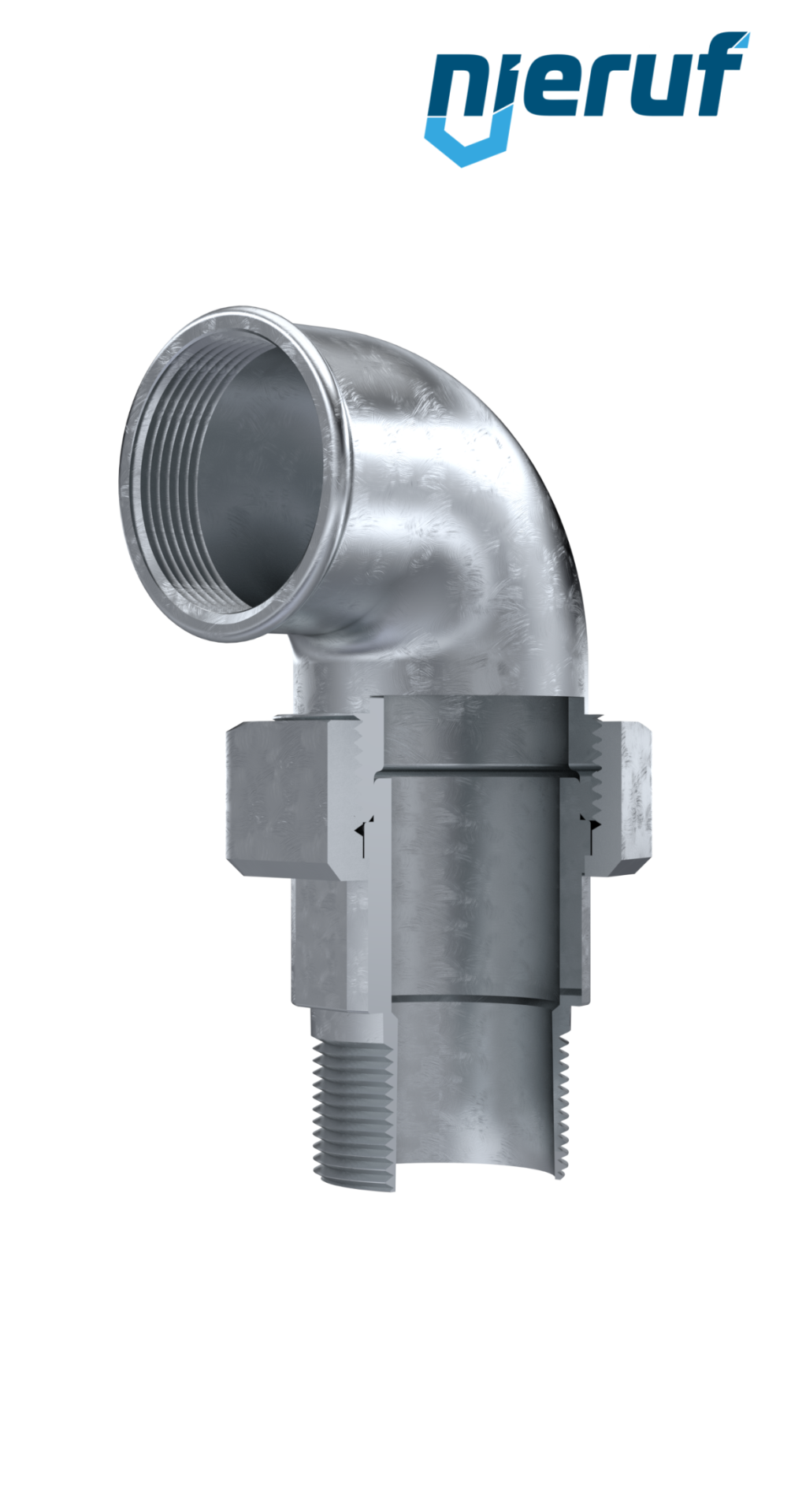 Tempergussfitting Winkelverschraubung Nr. 98, DN32 - 1 1/4" Zoll verzinkt