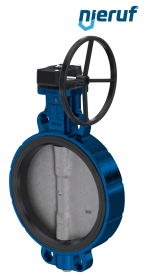Absperrklappe AK01 DN 250 PN6-PN10-PN16 & ANSI150 FDA Konform Schneckenradgetriebe