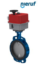 Absperrklappe DN 200 mit Zentrieraugen elektrischer Antrieb 24-240V FPM