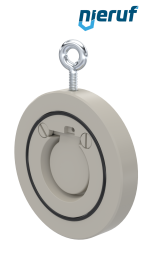 Zwischenflansch-Rückschlagklappe DN40 ZR06 Kunststoff PP-H FKM (Viton)