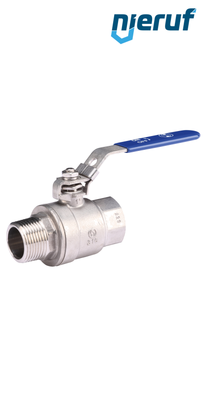 Edelstahl-Kugelhahn DN15 - 1/2" Zoll IGxAG GK19