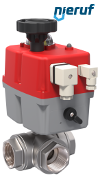 3 way automatic-ball valve 24-240V DN10 - 3/8" inch stainless steel reduced port design with L drilling