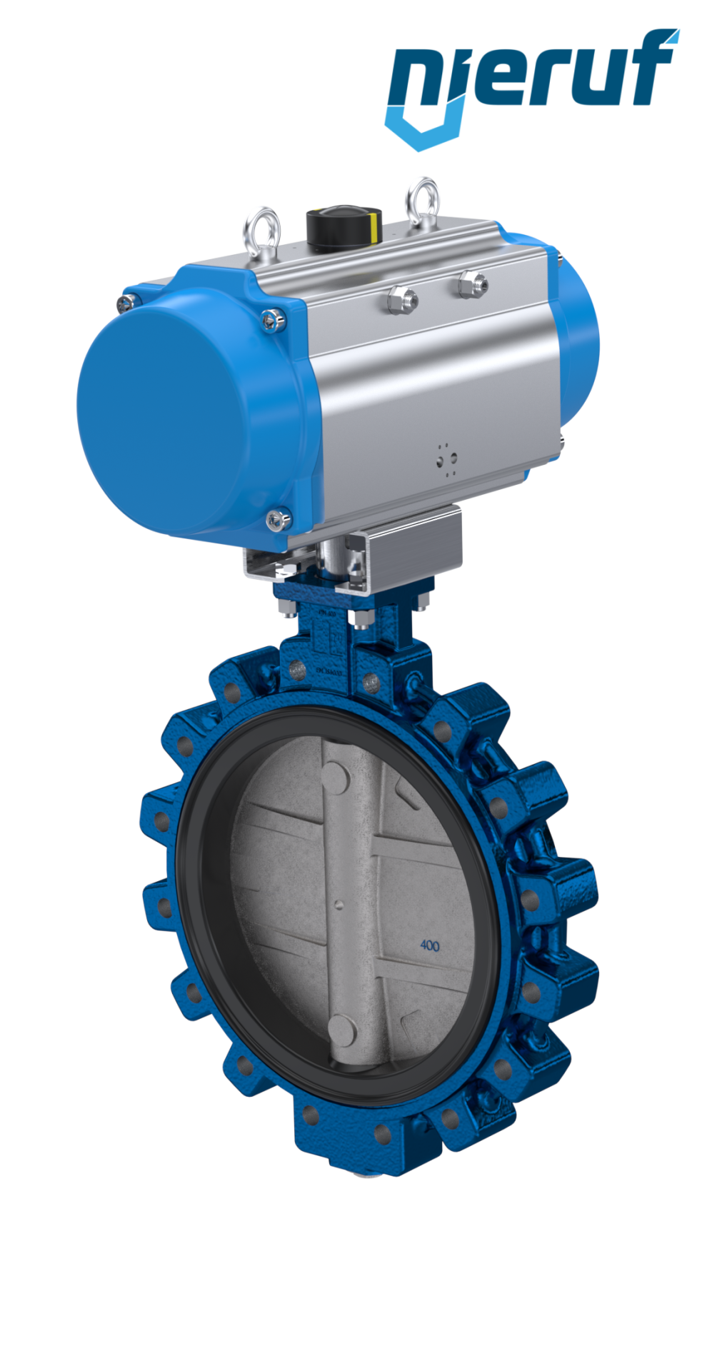 Absperrklappe DN 350 AK02 EPDM DVGW Trinkwasser, WRAS, ACS, W270 pneumatischer Schwenkantrieb doppeltwirkend