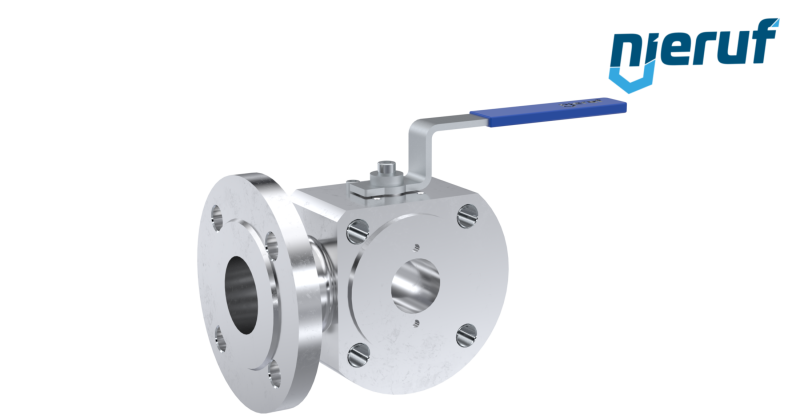 robinet de commutation à boisseau sphérique 3/2 voies DN32 FK07 C22 acier galvanisé 1.040 sphère en acier inoxydable 1.4404