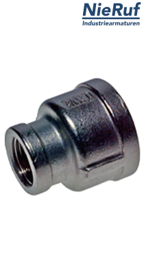 Reduziermuffe 3/4" x 3/8" Zoll NPT Innengewinde Edelstahl 316L